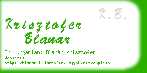 krisztofer blanar business card