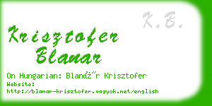 krisztofer blanar business card